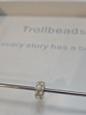 Trollbeads Cream Glass Bead with Raised Dots